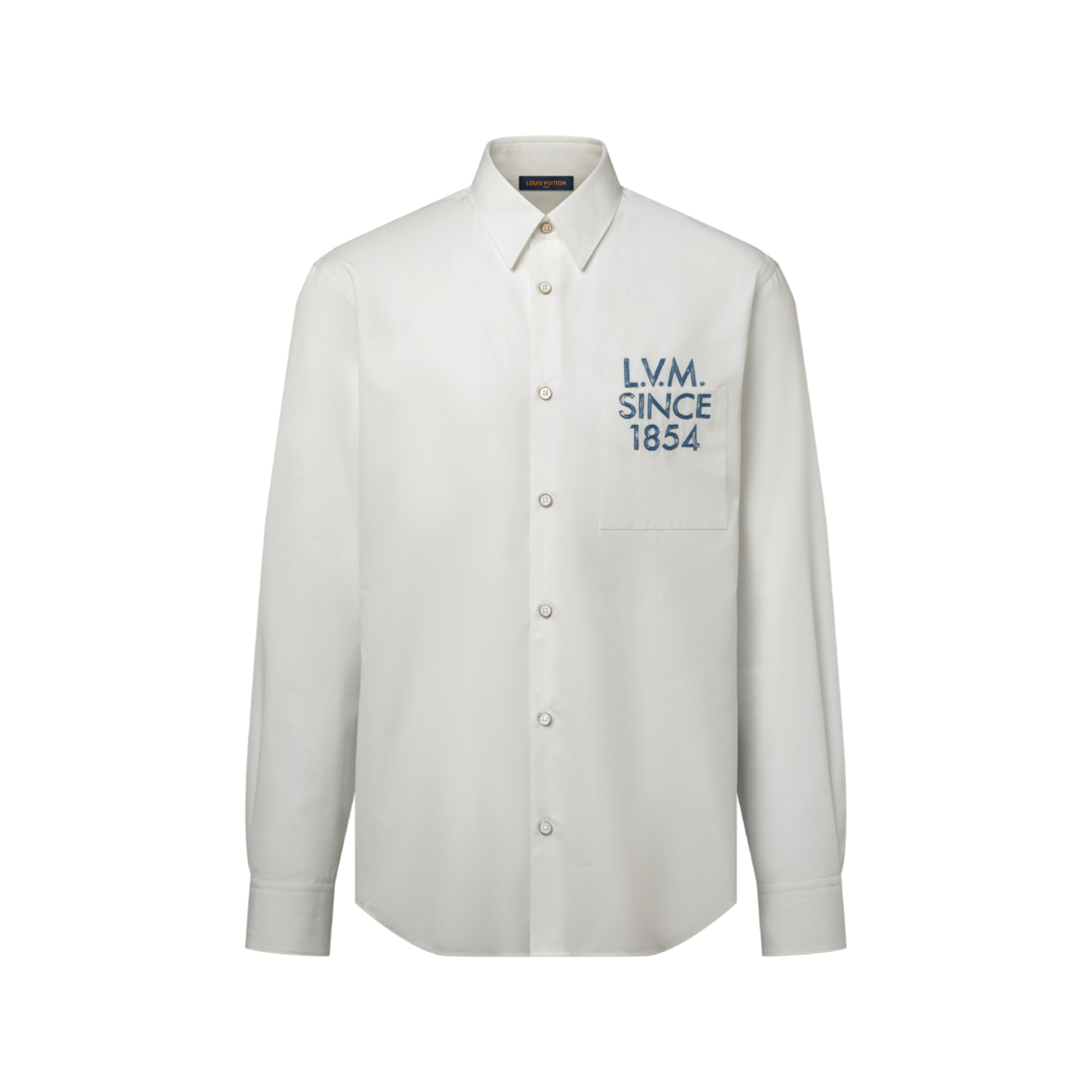 LOUIS VUITTON ホワイト 長袖シャツ Long-Sleeved Signature Shirt - For Men | LOUIS VUITTON